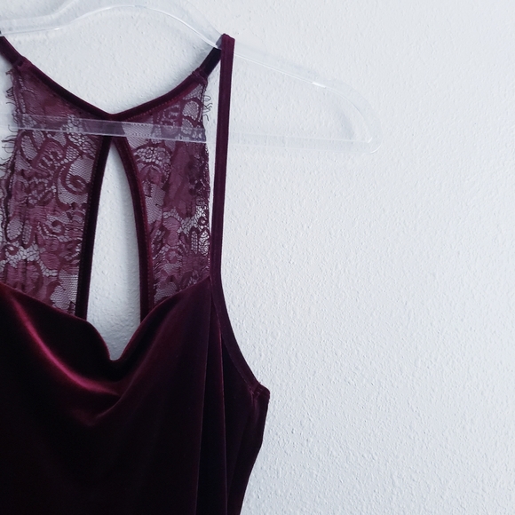 Lulu's Crazy Over You Burgundy Velvet Racerback Maxi Dress - Picture 4 of 10